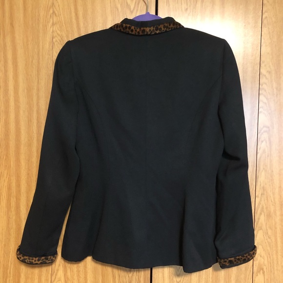 Vintage Blazer with Cheetah Trim - Picture 3 of 6